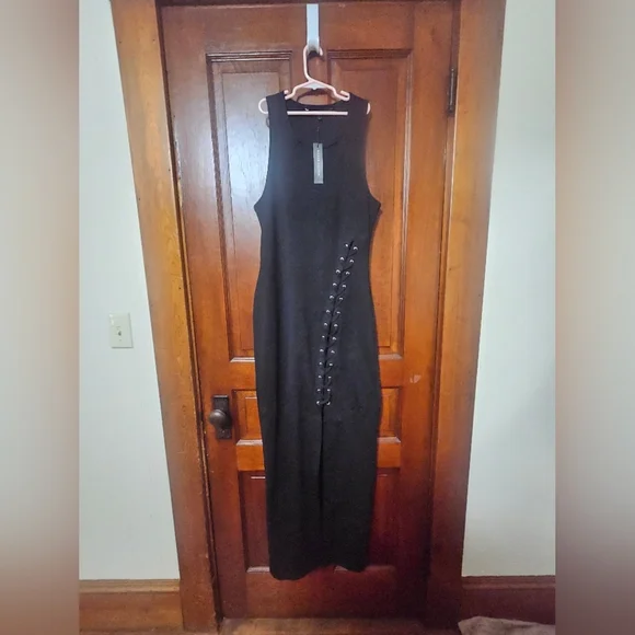 Walter Baker Women's Black Lace Up Sleeveless Misha Dress - Picture 3 of 9